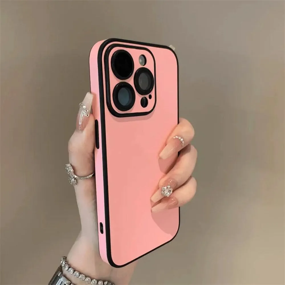Leather Colorful Case for iPhone 16 15 14 Plus 13 12 11 Pro Max Soft Silicone Bumper Matte Shockproof Cover,Pink,for iPhone 11