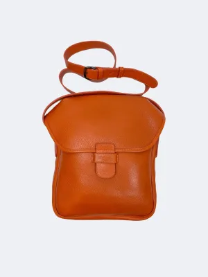 LEATHER CROSS BODY BAG ORANGE