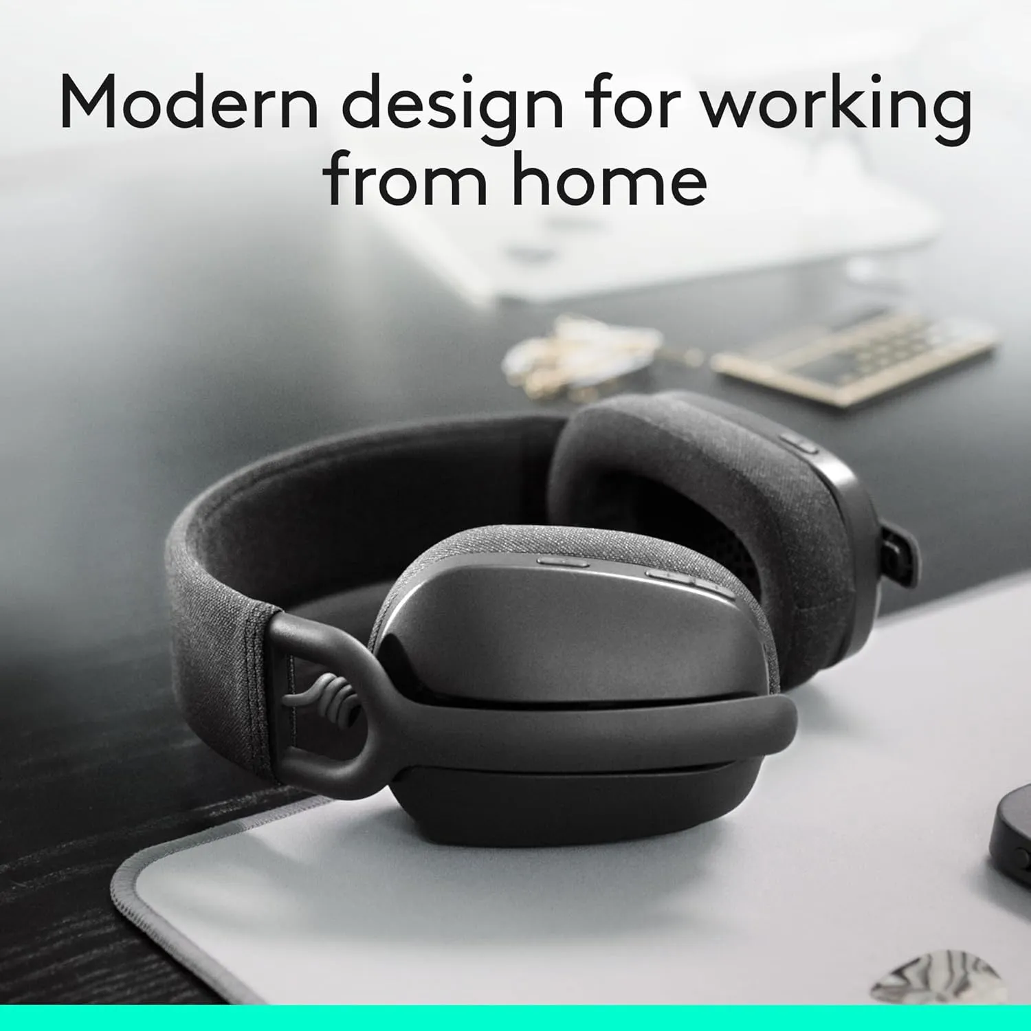 Logitech Zone Vibe 100 Lightweight Wireless Over Ear Headphones with Noise Canceling Microphone, Advanced Multipoint Bluetooth Headset, Works with Teams, Google Meet, Zoom, Mac/PC - Graphite