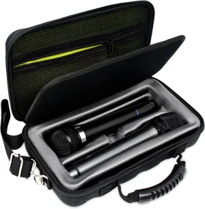 LOUDmouth Dual Wireless Microphone Case | Hard Shell Travel EVA Storage Box for Two Wireless Mics | Hardshell Carrying Case | CASE ONLY | 12.5" x 7" x 3.25"