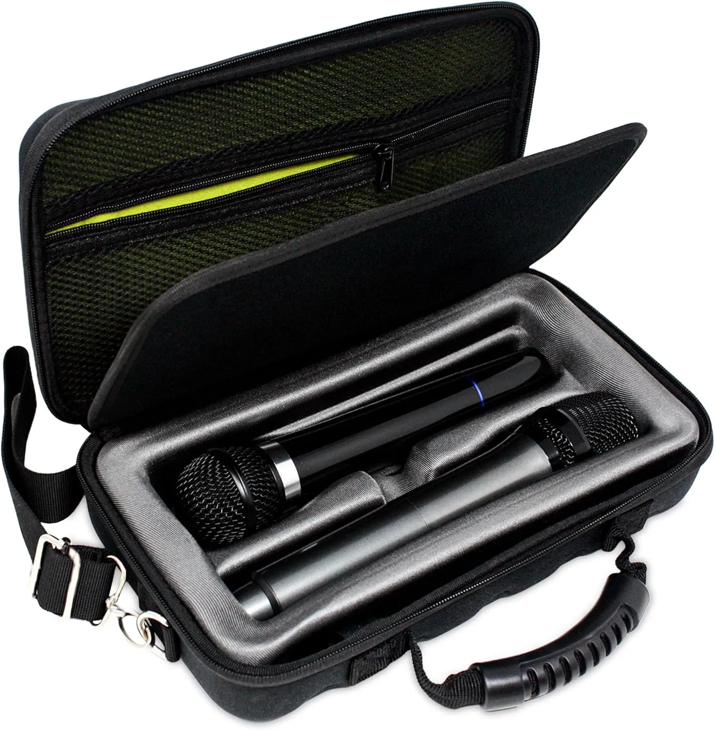 LOUDmouth Dual Wireless Microphone Case | Hard Shell Travel EVA Storage Box for Two Wireless Mics | Hardshell Carrying Case | CASE ONLY | 12.5" x 7" x 3.25"
