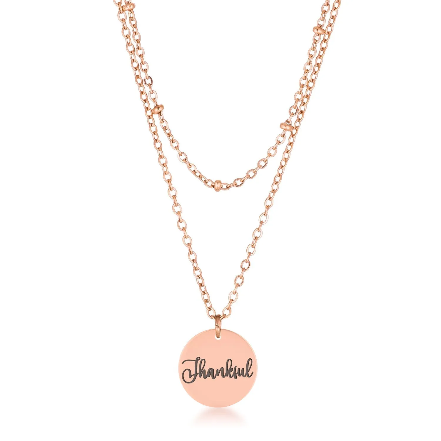 LOVCIA Graceful Rose Gold-Grateful Pendant Necklace