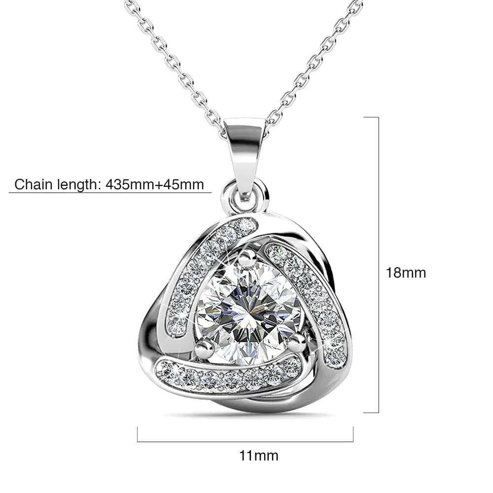 Love Knot Necklace Embellished with Swarovski crystals