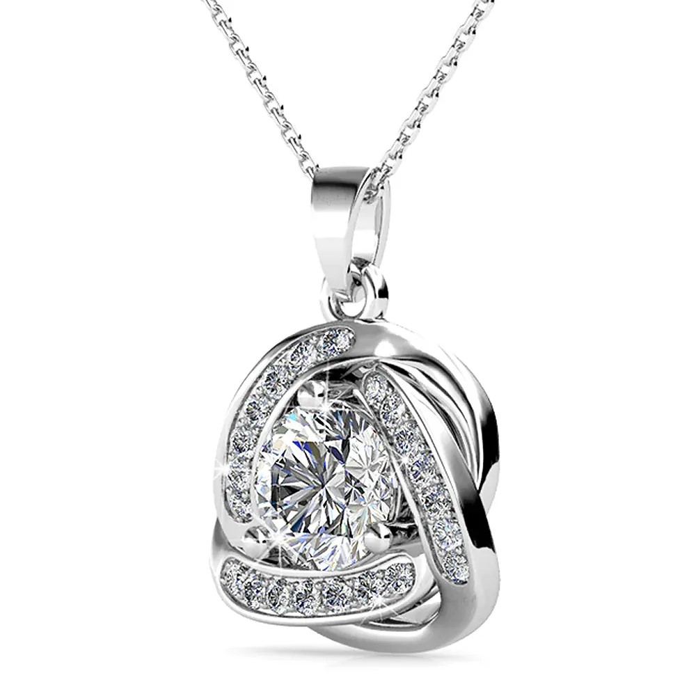 Love Knot Necklace Embellished with Swarovski crystals