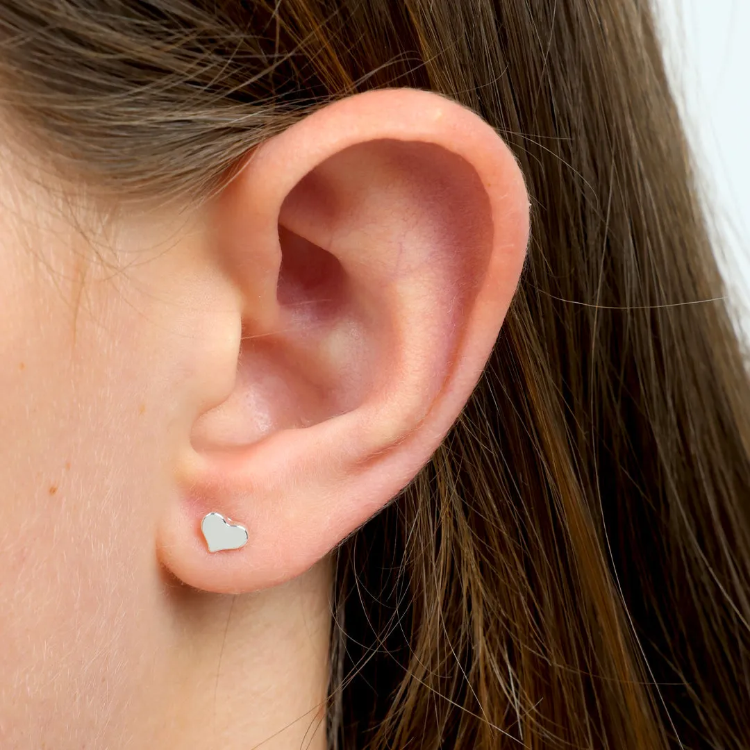 Lovely Just Like You! Smooth Heart Earrings - Rose Gold (9402)