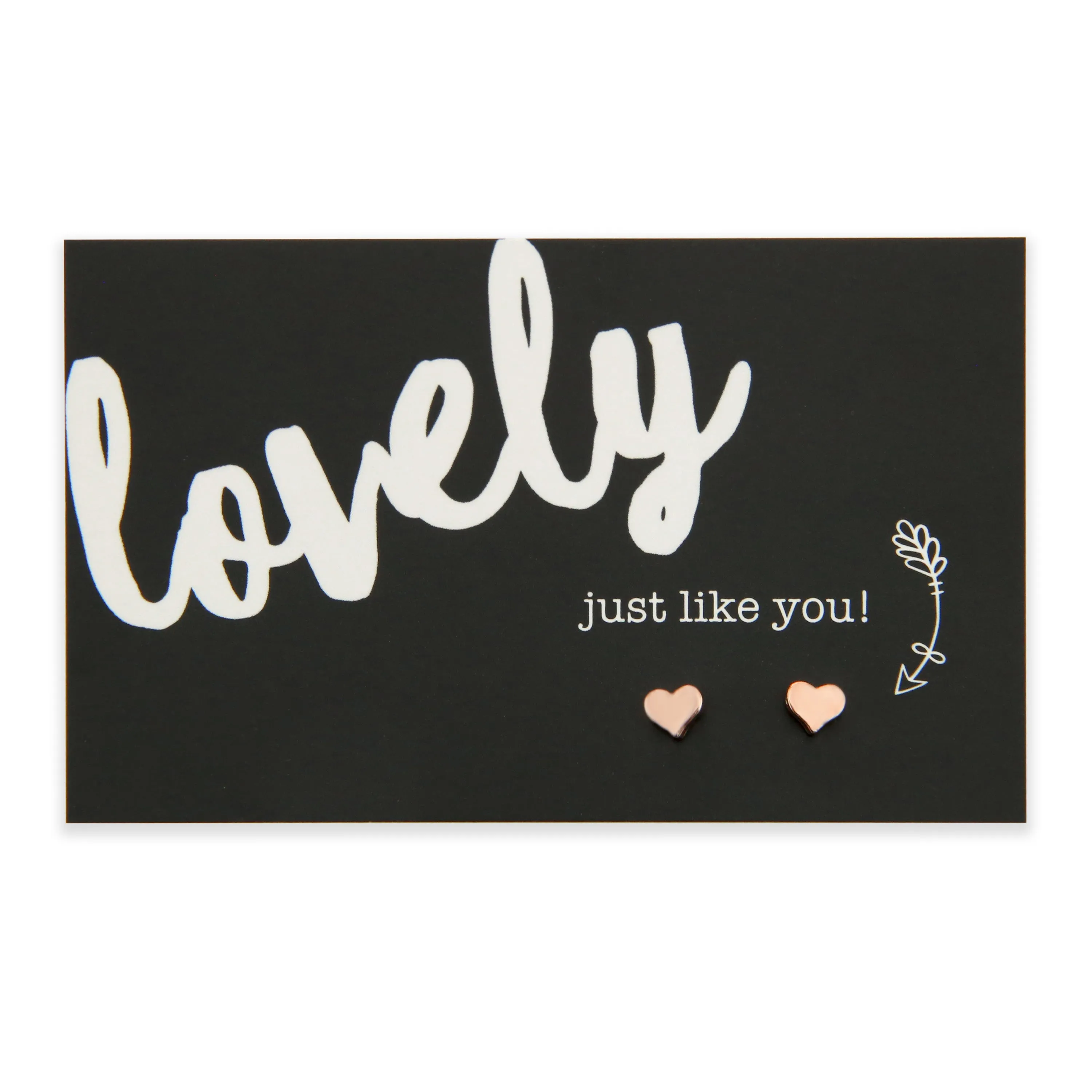 Lovely Just Like You! Smooth Heart Earrings - Rose Gold (9402)