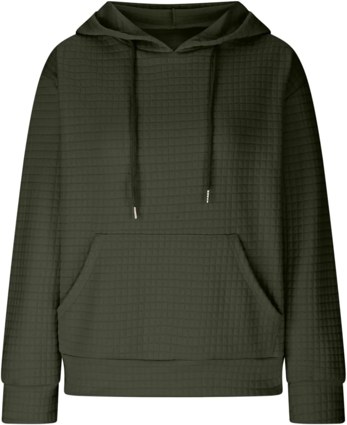 LRMQS Hoodies for Women Trendy Fall Fashion 2024 Waffle Knit Drawstring Pullover Sweatshirts Loose Fit Casual Cute Clothes