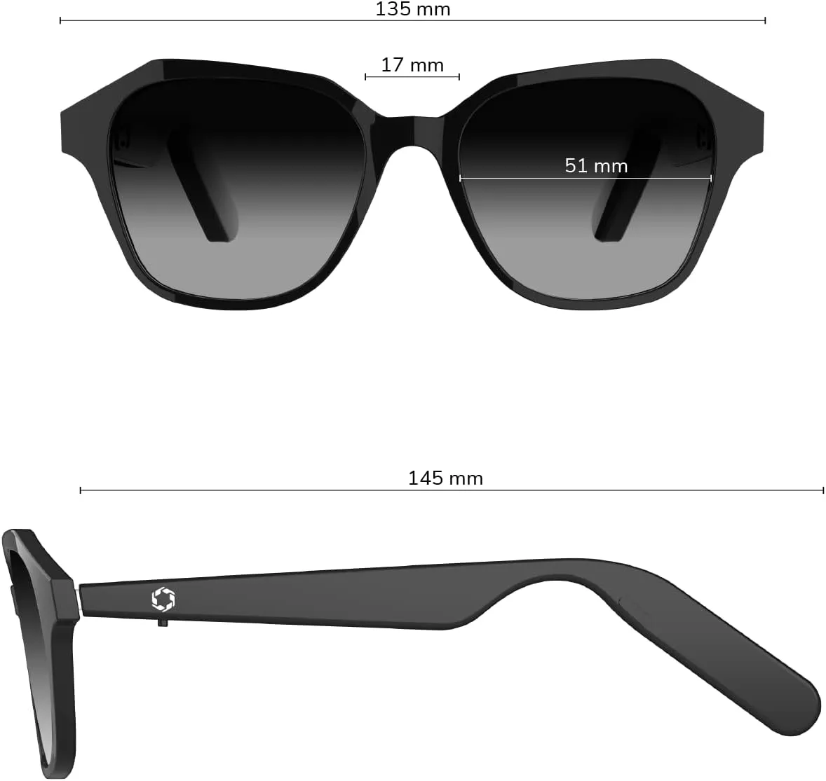 Lucyd - Smart Glasses w/UV Protection for Men & Women - Open Ear, Noise Canceling Wireless Mics, Compatible with Voice Assistants  Penumbra