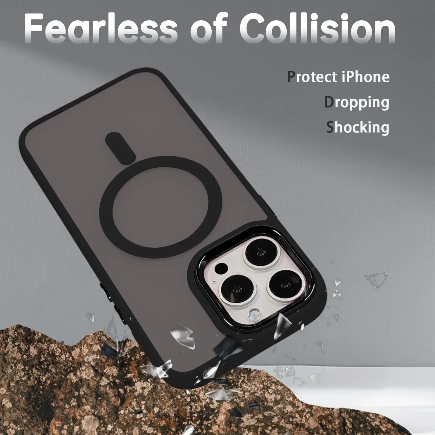 Magnetic Case for iPhone 13 [MagSafe Compatible] - Translucent Matte Slim Thin Shockproof Protective Cover for Women, Men, and Girls, Compatible with iPhone 13, Black