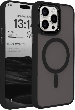 Magnetic Case for iPhone 13 [MagSafe Compatible] - Translucent Matte Slim Thin Shockproof Protective Cover for Women, Men, and Girls, Compatible with iPhone 13, Black