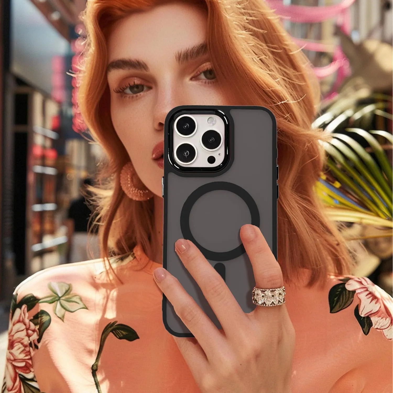 Magnetic Case for iPhone 13 [MagSafe Compatible] - Translucent Matte Slim Thin Shockproof Protective Cover for Women, Men, and Girls, Compatible with iPhone 13, Black