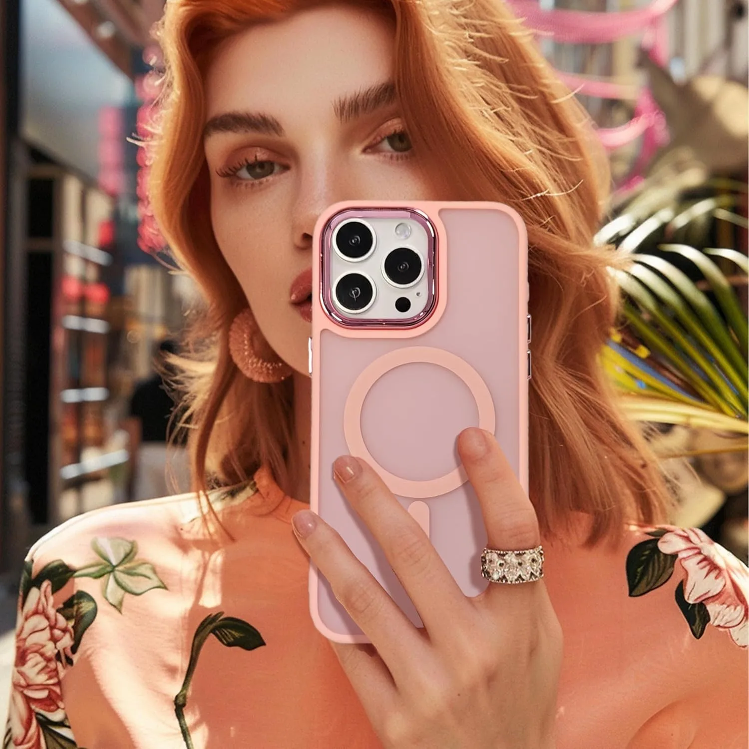 Magnetic Case for iPhone 13 [MagSafe Compatible] - Translucent Matte Slim Thin Shockproof Protective Cover for Women, Men, and Girls, Compatible with iPhone 13, Pink