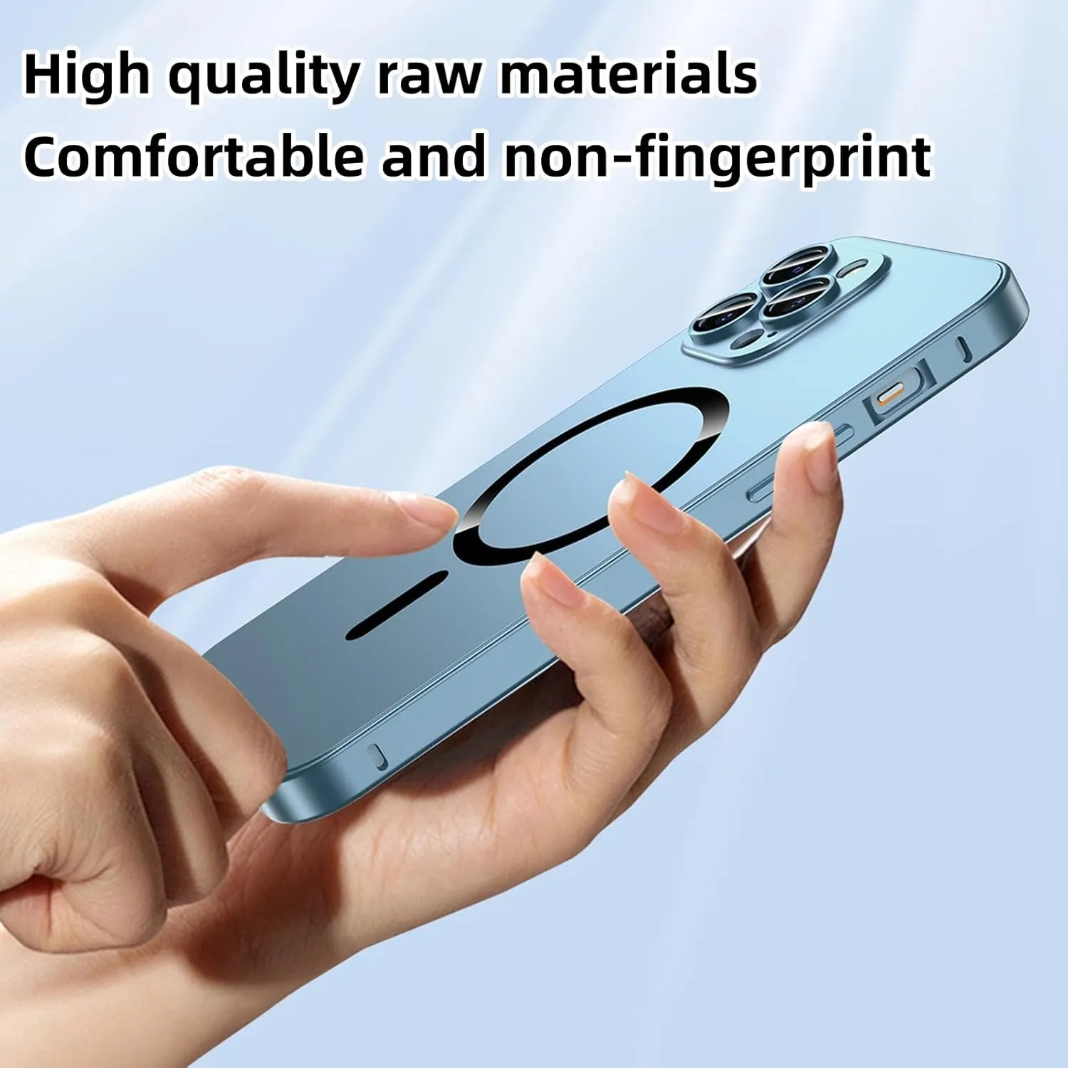 Magnetic Charging Aluminum Metal Bumper Matte Shell for iPhone, Magnetic Charging Anti-Collision Matte Protective case for iPhone 15/14/13/12 Pro Max (Gold,13promax)