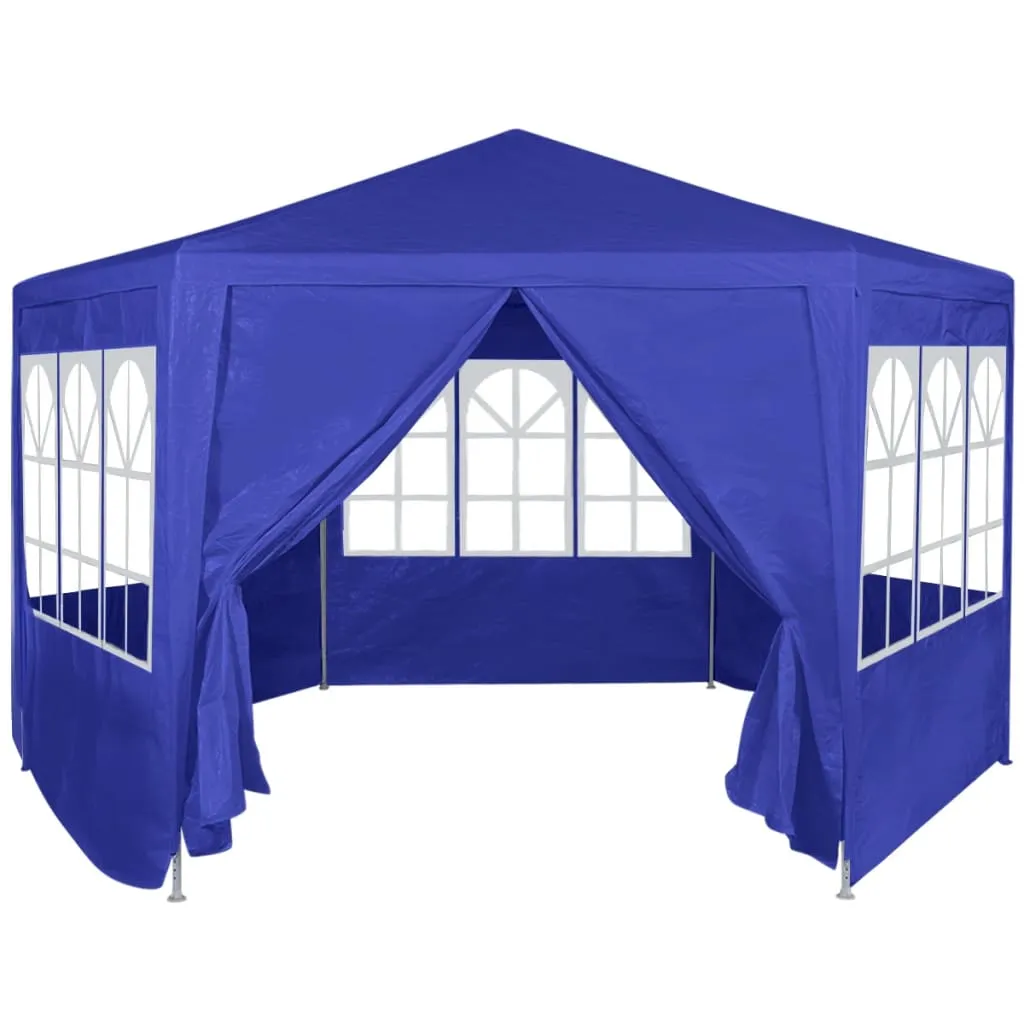 Marquee with 6 Side Walls Blue 2x2 m