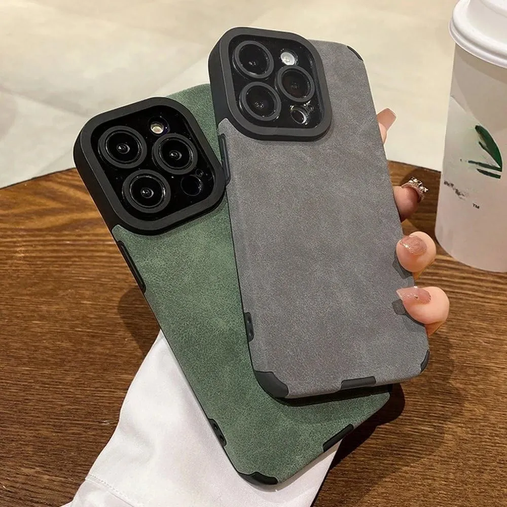 Matte Leather Silicone Phone Case for iPhone 15 16 12 11 14 Pro Max 13 Mini X XR XS 78 Plus SE Lens Protection Bumper Full Cover,Black,for iPhone 14