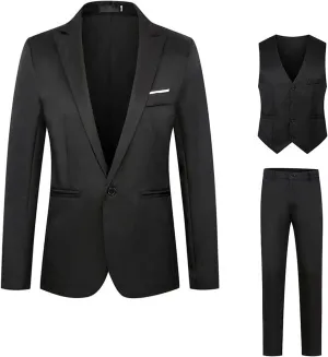 Men Suit Casual Two- Suit Love Printed Coat Jacket Pants Suit Comfortable Soft Vest Pant Two- Sets Suit for Men Slim