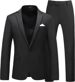 Men Suit Casual Two- Suit Love Printed Coat Jacket Pants Suit Comfortable Soft Vest Pant Two- Sets Suit for Men Slim