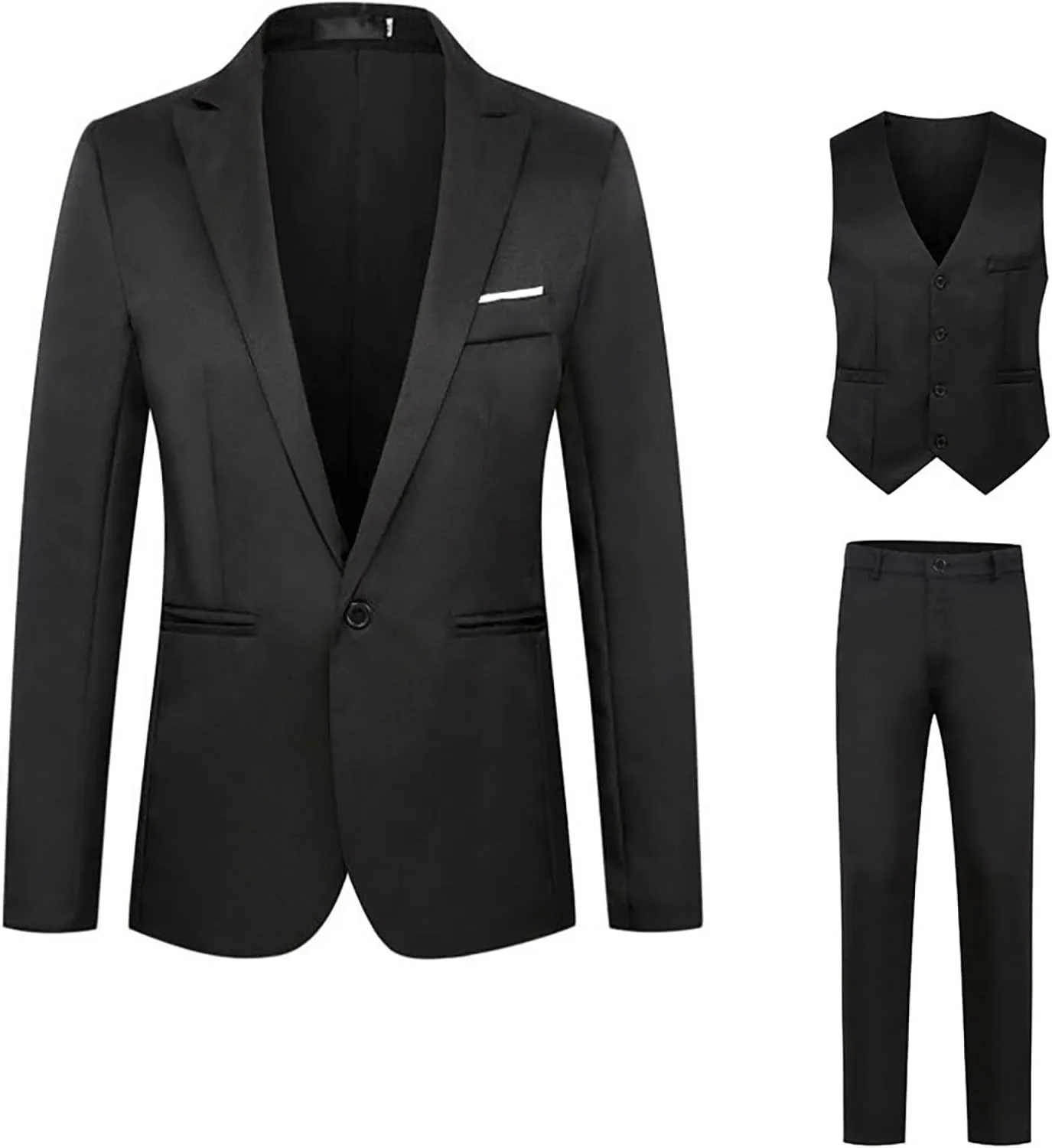 Men Suit Casual Two- Suit Love Printed Coat Jacket Pants Suit Comfortable Soft Vest Pant Two- Sets Suit for Men Slim