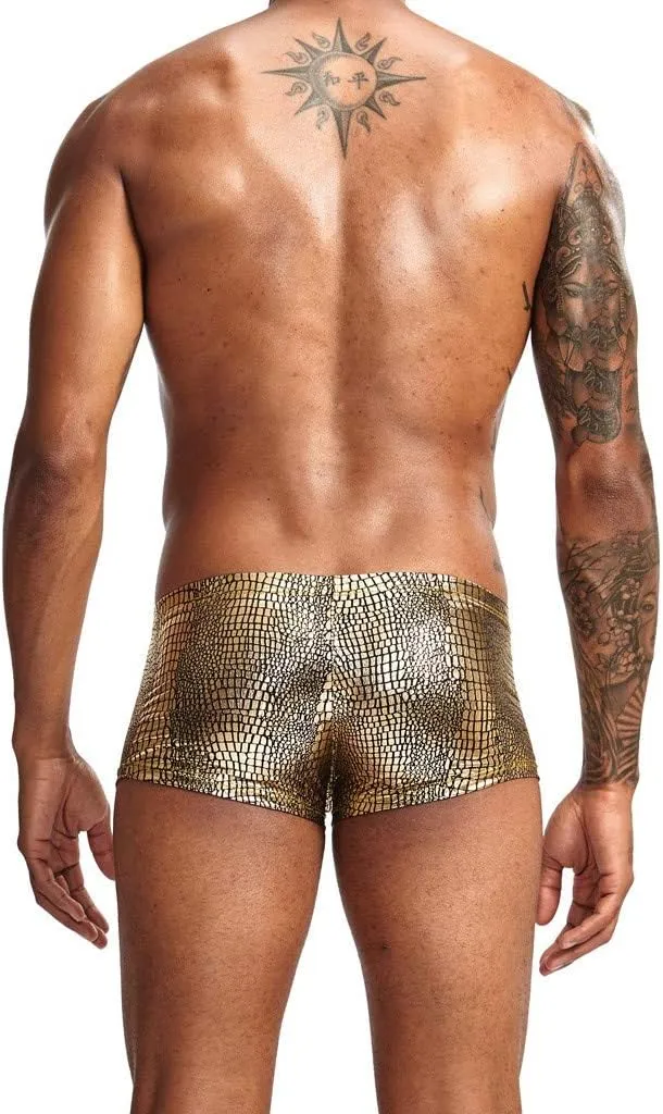 Mens Boxer Briefs PU Leather Boxer Shorts Lightweight Comfortable Trunk Underwear Stretch Athletic Boxer Short