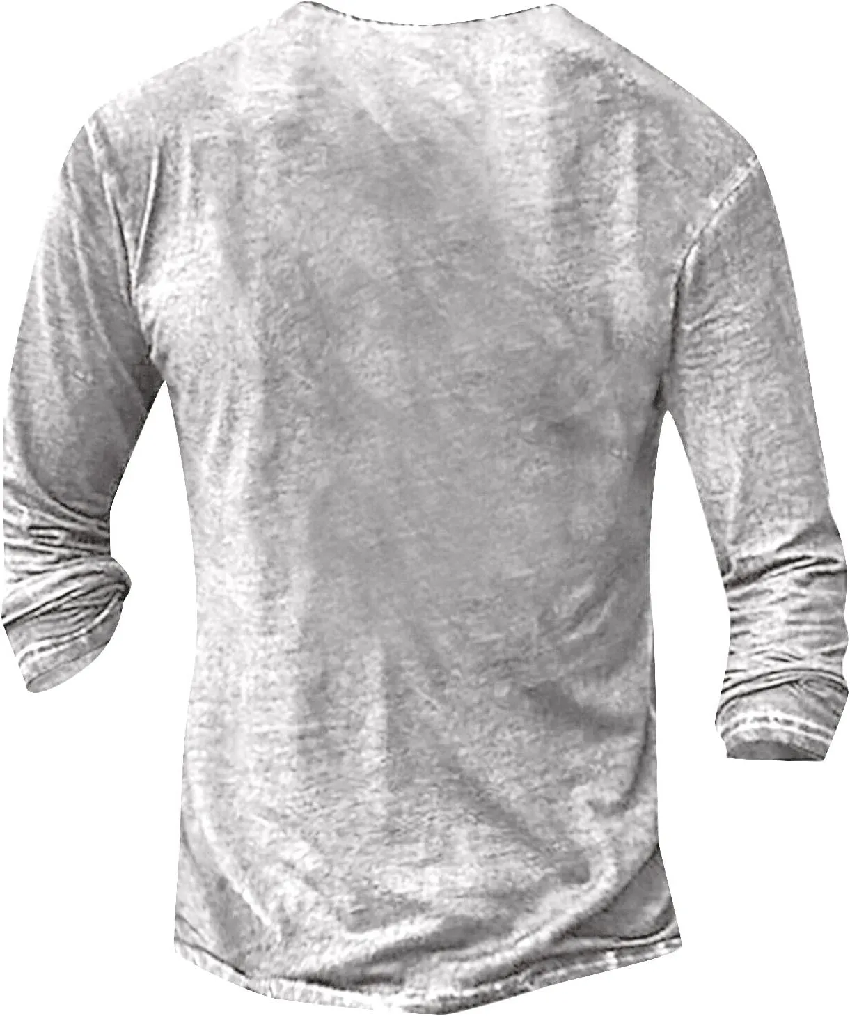 Men's Distressed Henley Shirts Vintage Long Sleeve Button Down Tops Casual Washed Basic T-Shirt