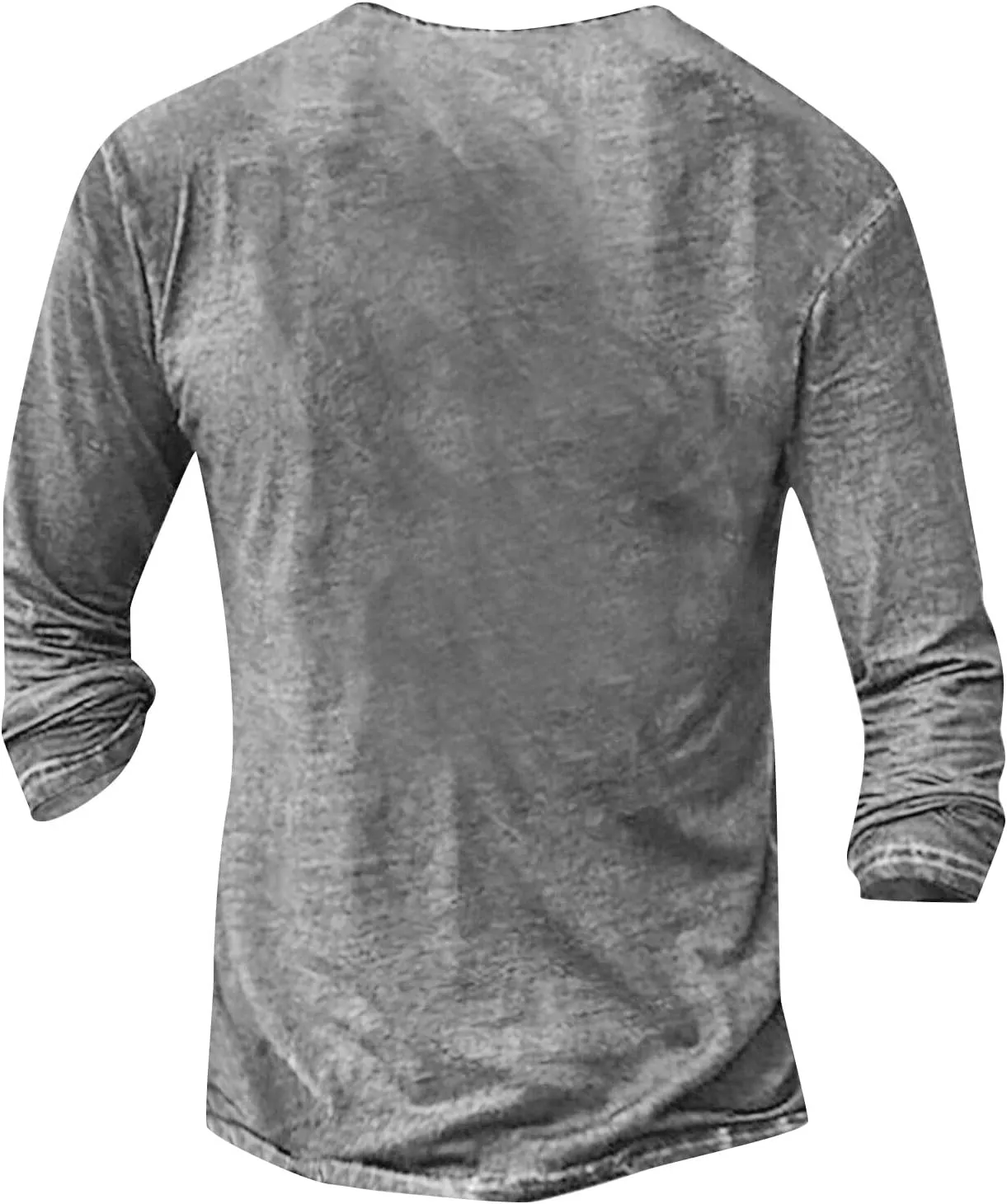 Men's Distressed Henley Shirts Vintage Long Sleeve Button Down Tops Casual Washed Basic T-Shirt