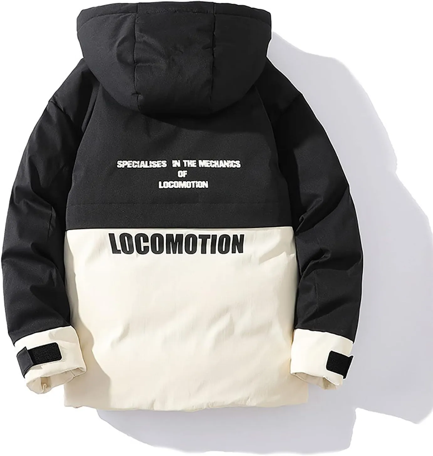 Men's Down Padded Cotton Jacket Thick Winter Embroidery Coat Zip Up Comfortable Sportswear Oversize Outfit