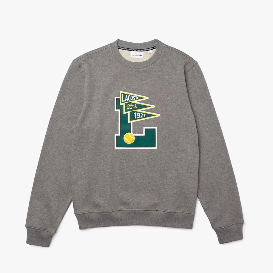Mens Pennants L Badge Cotton Fleece Sweatshirt-Grey Chine1VQ-SH7419