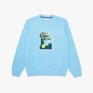 Mens Pennants L Badge Cotton Fleece Sweatshirt-Light Blue709-SH7419