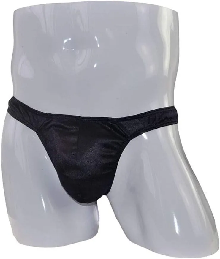 Men's Shiny Briefs Underwear Patent Leather Thong Low Rise T-Back G-String Comfortable Underpants