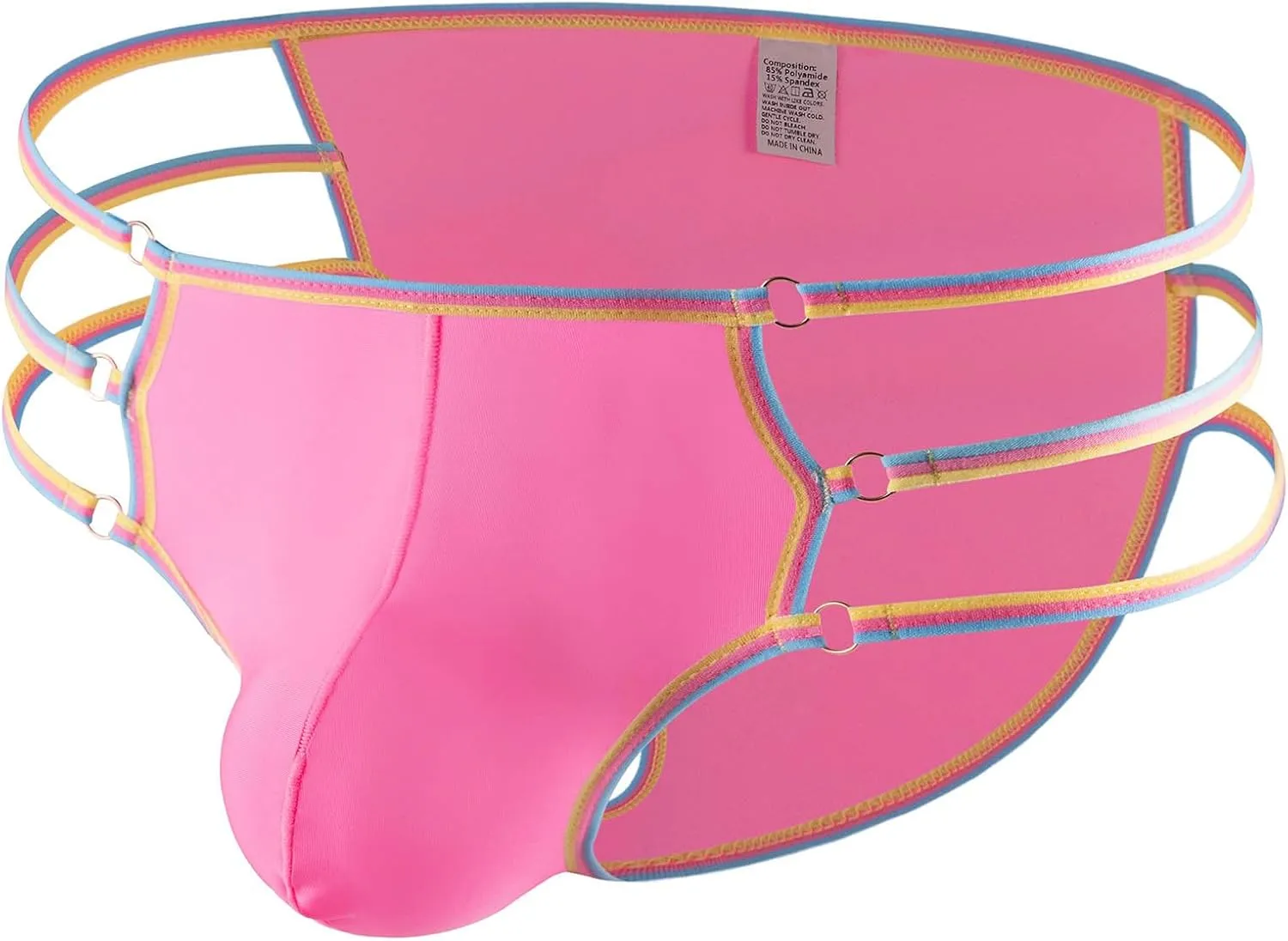 Mens String Thong Bulge Pouch Bikini Briefs, Strappy G-String Underwear, Sexy Lingerie Comfortable Panties