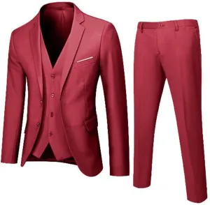 Mens Suit Casual Two- Suit Love Printed Coat Jacket Pants Suit Comfortable Soft Vest Pant Suits for Men Big and Tall