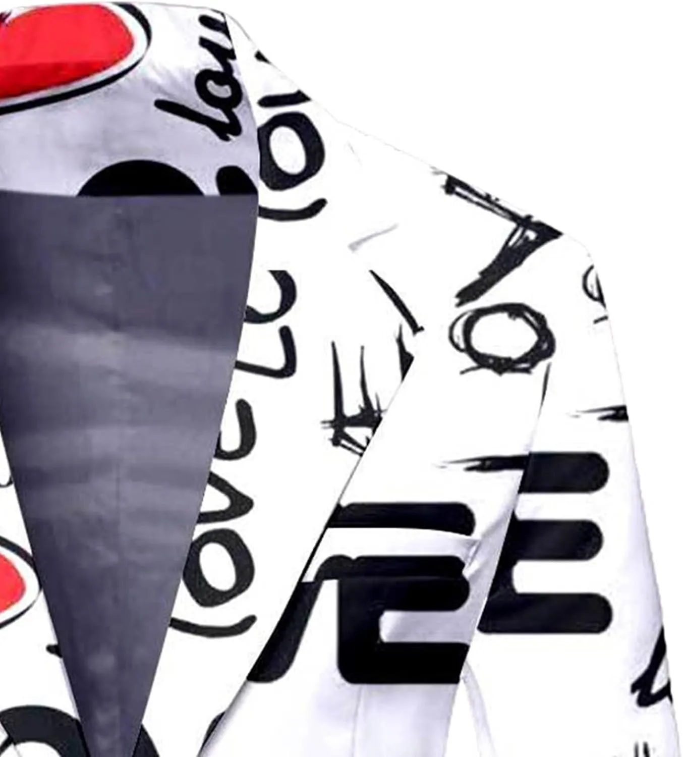 Mens Suit Casual Two- Suit Love Printed Coat Jacket Pants Suit Comfortable Soft Vest Pant Suits for Men Big and Tall