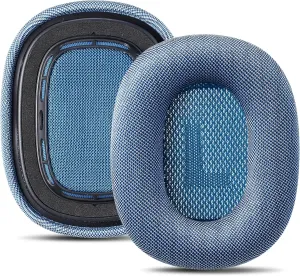 Mesh Fabric Ear Pads for AirPods Max Headphones,Upgraded Earpads Replacement Ear Cushions with Silicone,Memory Foam and Powerful Magnets for Apple AirPods Max Headsets (Sky Blue)