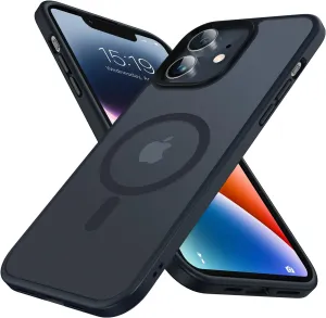 Mgnaooi Magnetic Case for iPhone 11 Case [MIL-Grade Drop Tested & Compatible with MagSafe] Translucent Matte Back, Anti-Fingerprint Anti-Scratch Shockproof Phone 11 Case 6.1 Inch, Black