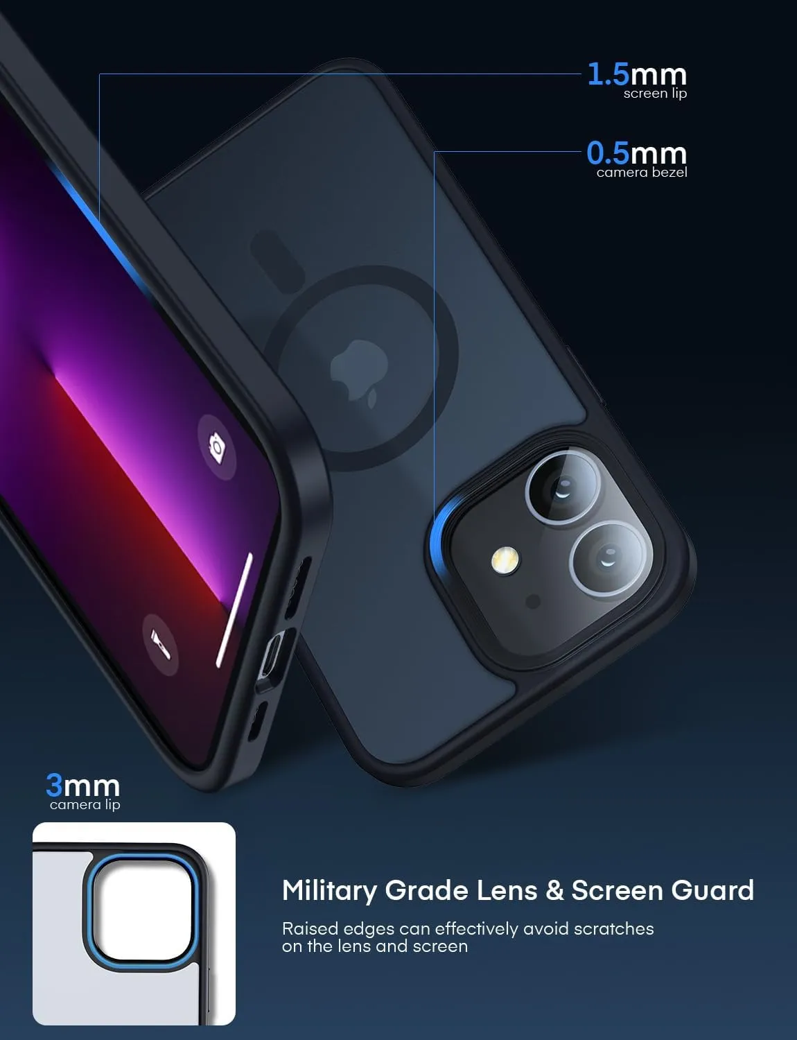 Mgnaooi Magnetic Case for iPhone 11 Case [MIL-Grade Drop Tested & Compatible with MagSafe] Translucent Matte Back, Anti-Fingerprint Anti-Scratch Shockproof Phone 11 Case 6.1 Inch, Black