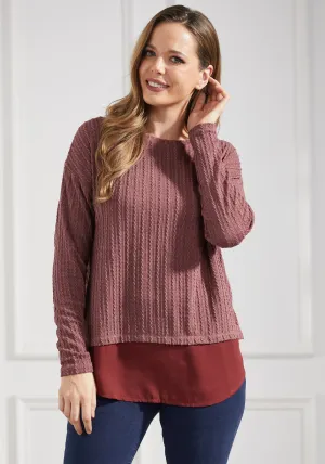 MiniCable Layered Boatneck (Burgundy)