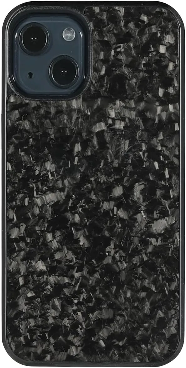 molzar Grip Series for iPhone 13 Case with Real Forged Carbon Fiber, Built-in Magnet Ring for Magnetic Mount, Compatible with MagSafe Chargers and Accessories, Glossy Black/Forged