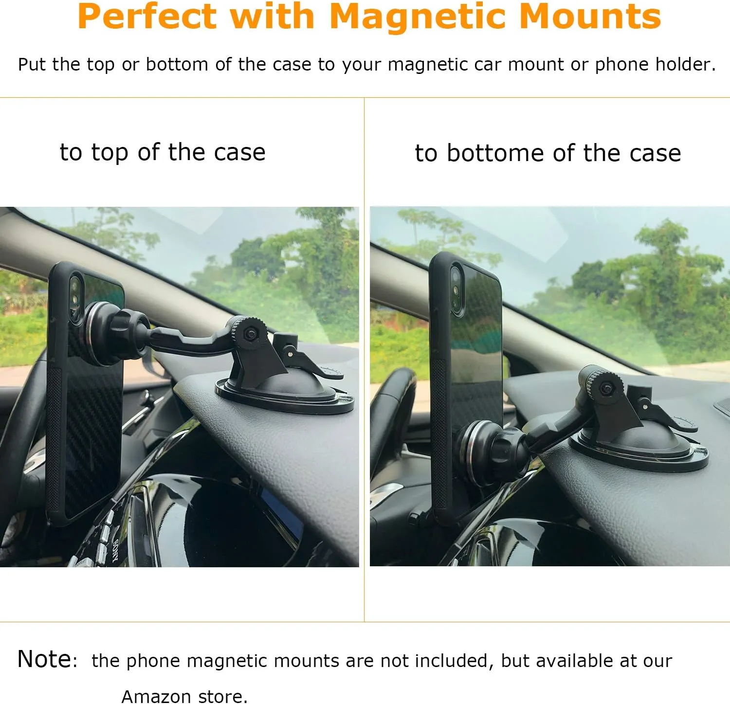 molzar Grip Series for iPhone Xs and iPhone X Case with Real Weave Carbon Fiber, Built-in Metal Plate for Magnetic Mount, Works with Qi-Certified Chargers, Glossy Black/Weave
