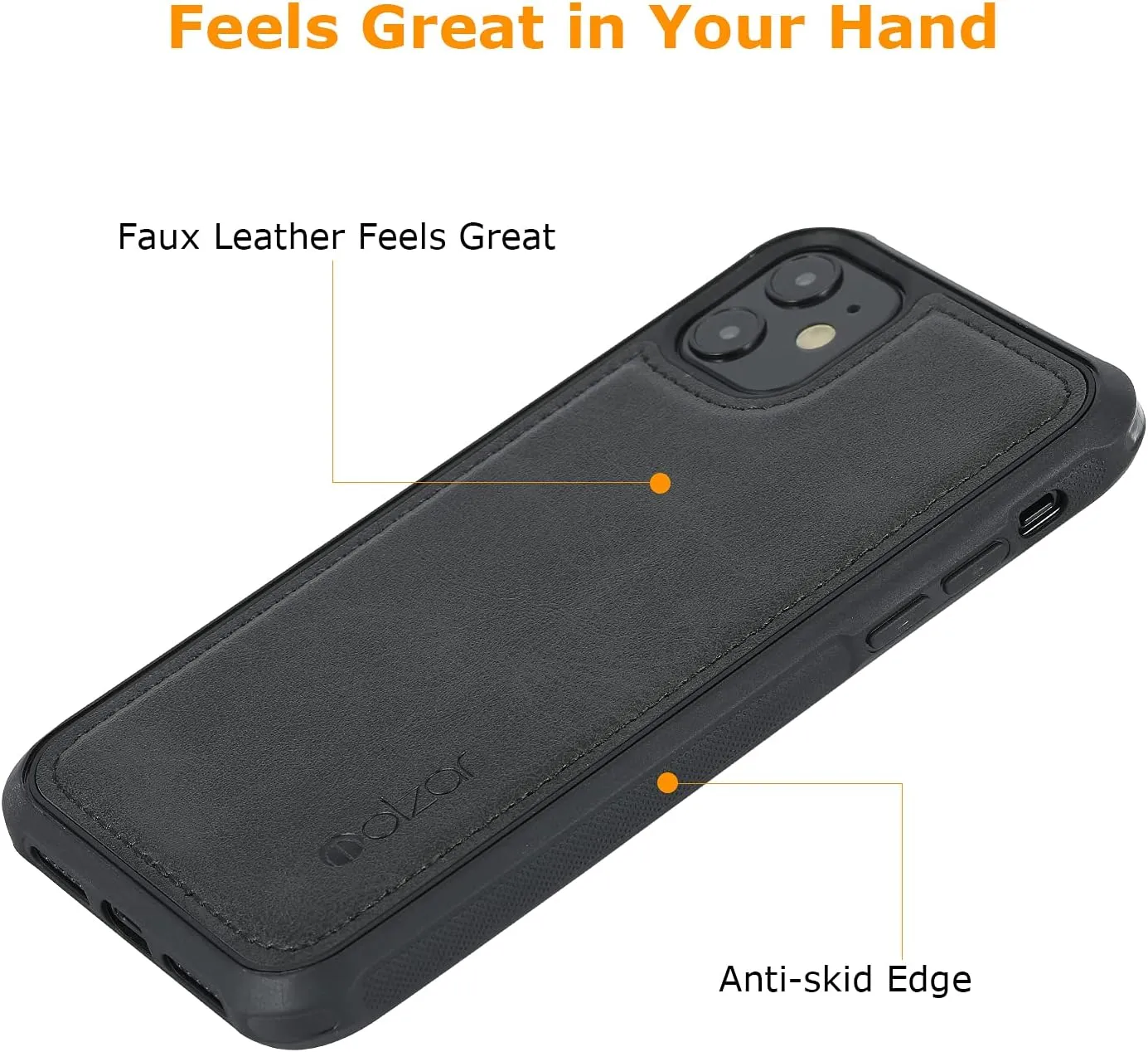 molzar MAG Series for iPhone 11 Case, Built-in Metal Plate for Magnetic Mount, Works with Qi-Certified Chargers, Compatible with iPhone 11, Black