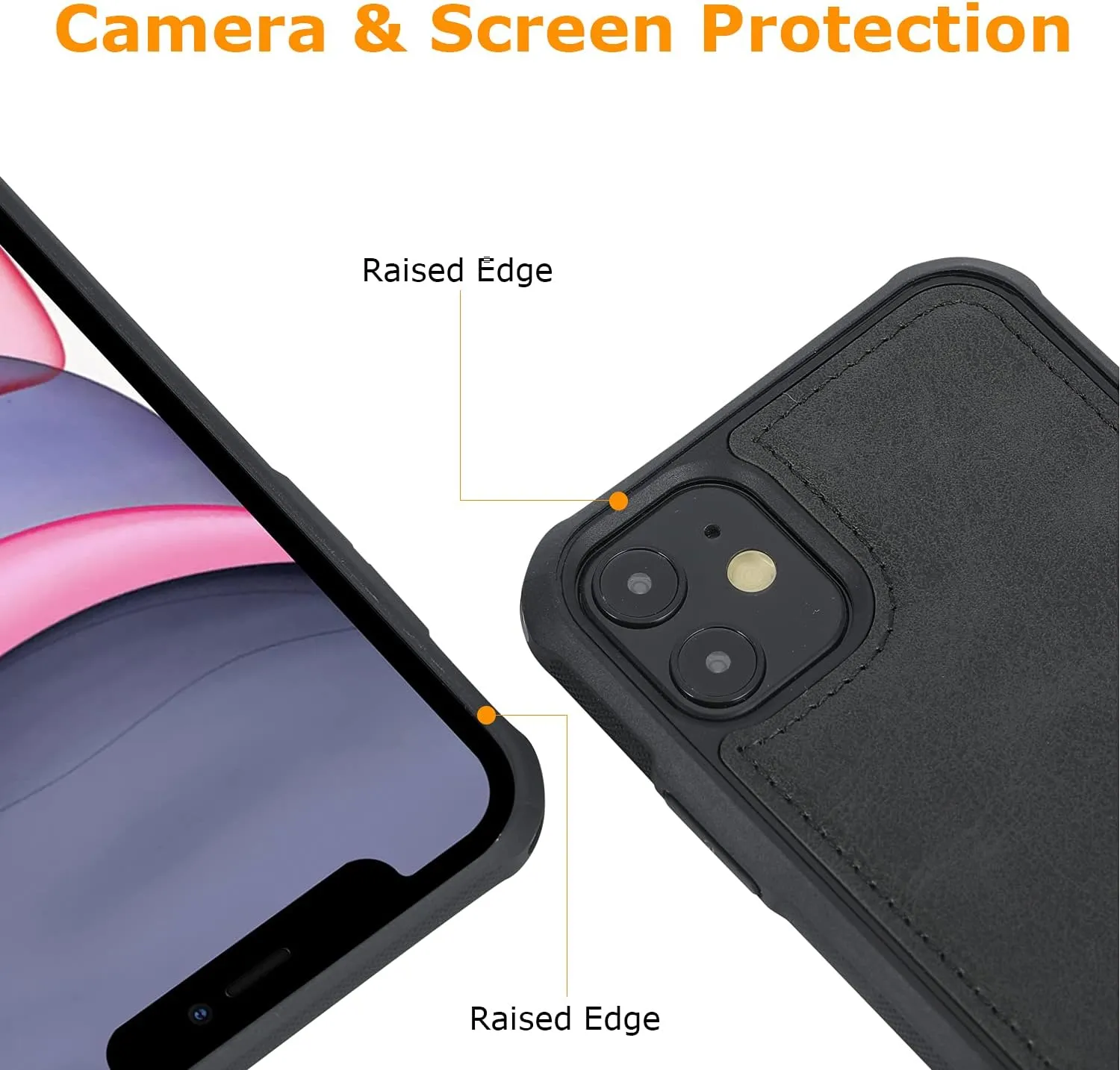 molzar MAG Series for iPhone 11 Case, Built-in Metal Plate for Magnetic Mount, Works with Qi-Certified Chargers, Compatible with iPhone 11, Black
