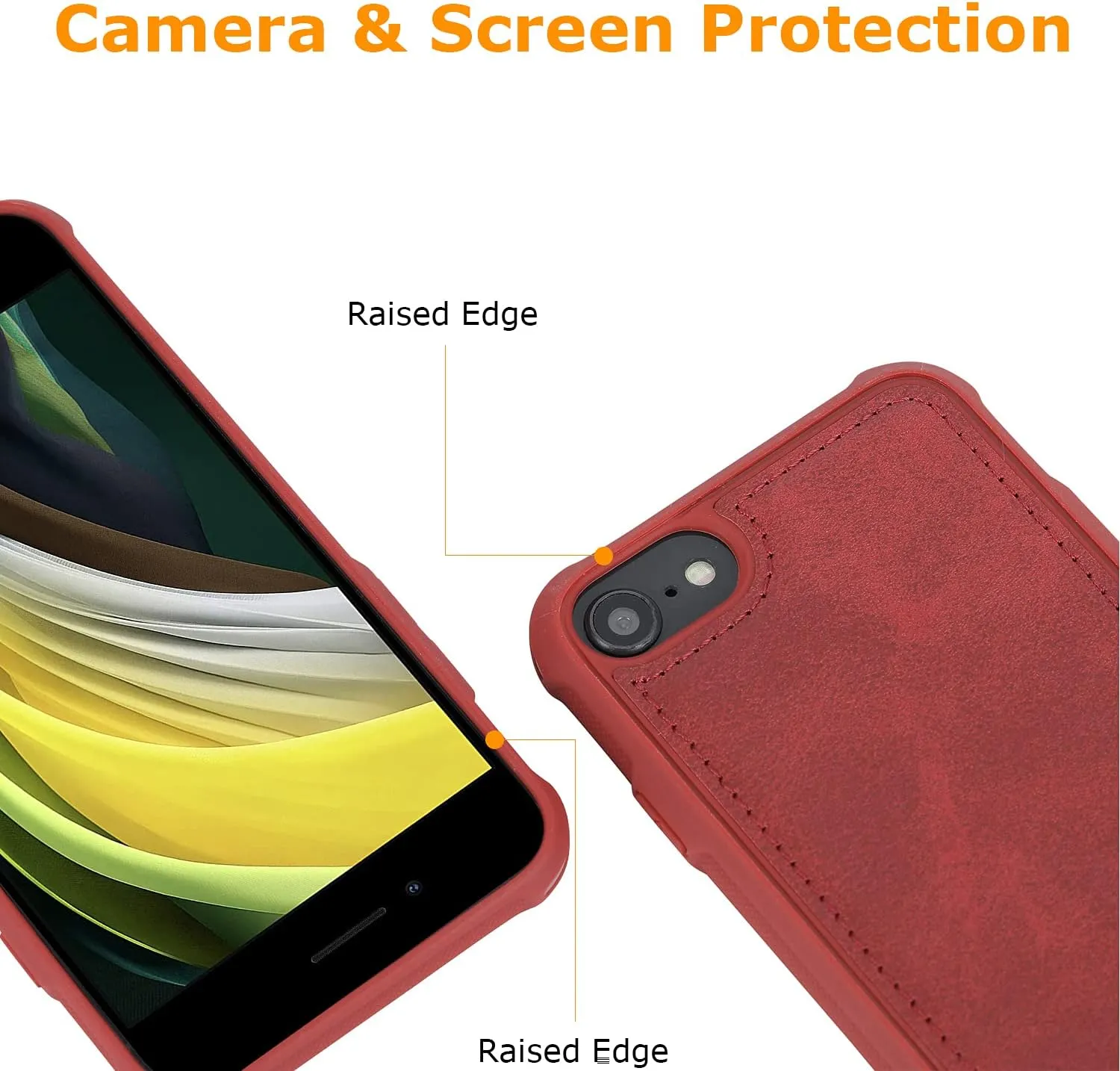 molzar MAG Series for iPhone SE 2022/SE 2020/8/7/6s/6 Case, Built-in Metal Plate for Magnetic Mount, Works with Qi-Certified Chargers, Compatible with iPhone SE3/SE2/8/7/6s/6, Red