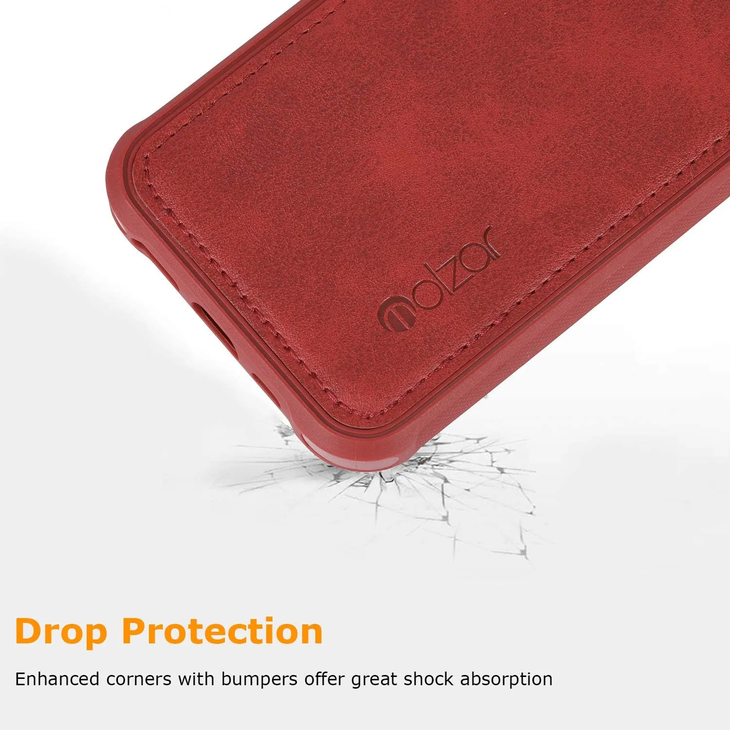 molzar MAG Series for iPhone SE 2022/SE 2020/8/7/6s/6 Case, Built-in Metal Plate for Magnetic Mount, Works with Qi-Certified Chargers, Compatible with iPhone SE3/SE2/8/7/6s/6, Red
