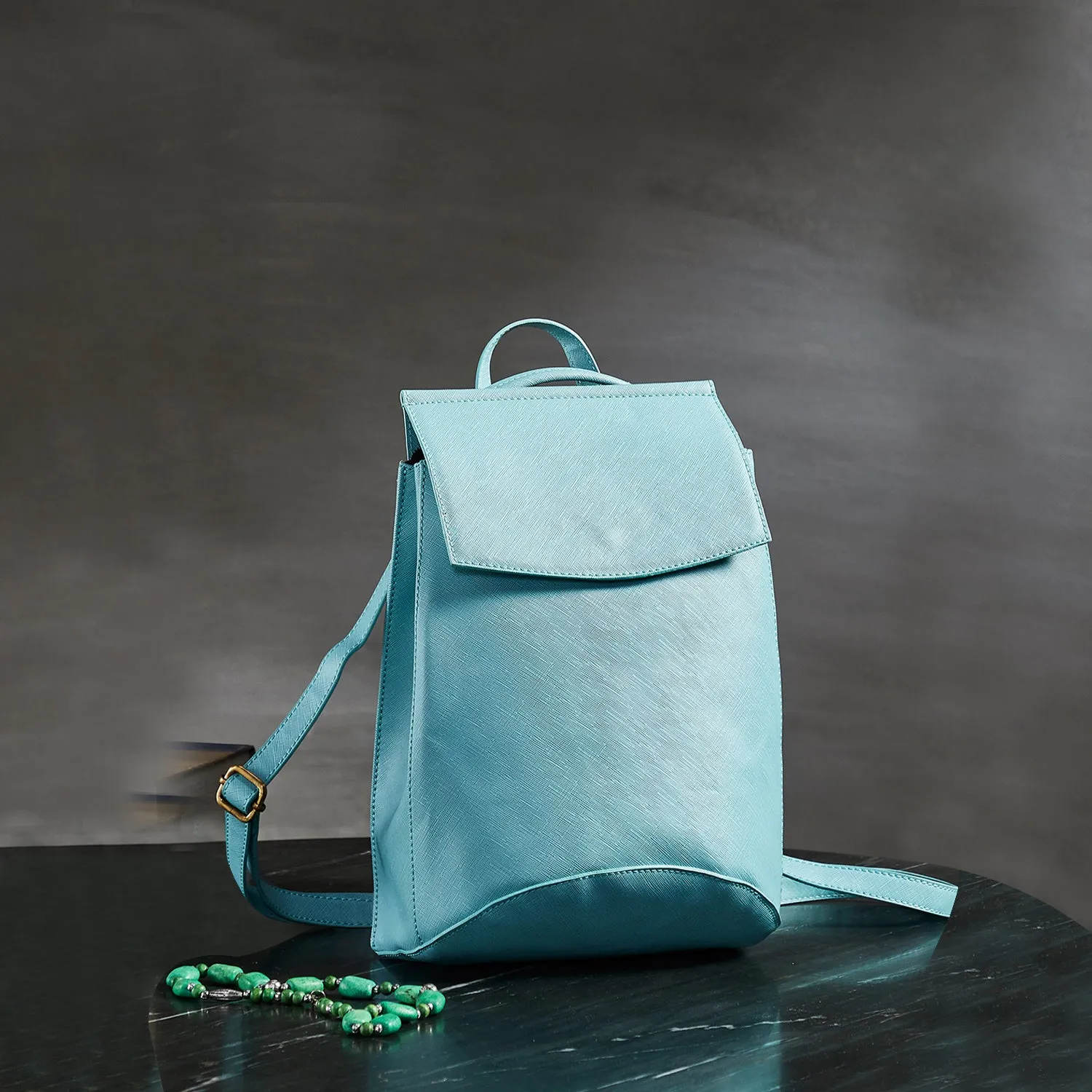 Mona B Convertible Daypack for Offices Schools and Colleges with Stylish Design for Women: Turquoise
