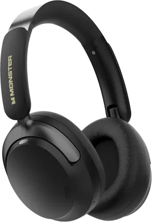 Monster Persona 3rd ANC Active Noise Canceling Headphones, Over Ear Wireless Headphone Bluetooth with Mic, 70 Hours Playtime Bluetooth Headphones, Foldable Lightweight Headphone Comfort Fit, Black