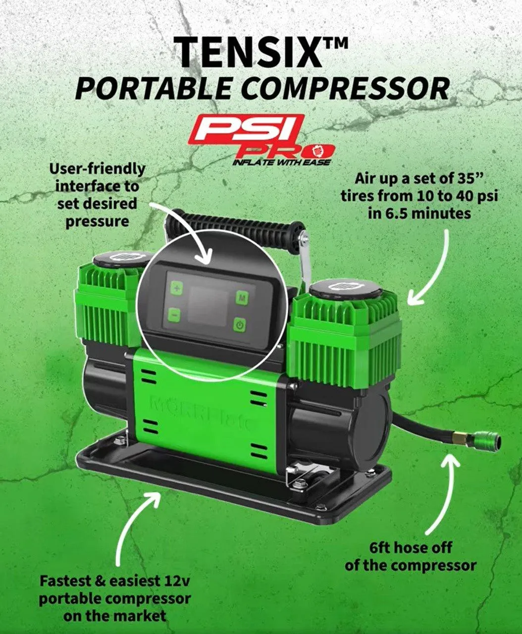 MORRFLATE TENSIX PSI PRO 12V PORTABLE COMPRESSOR