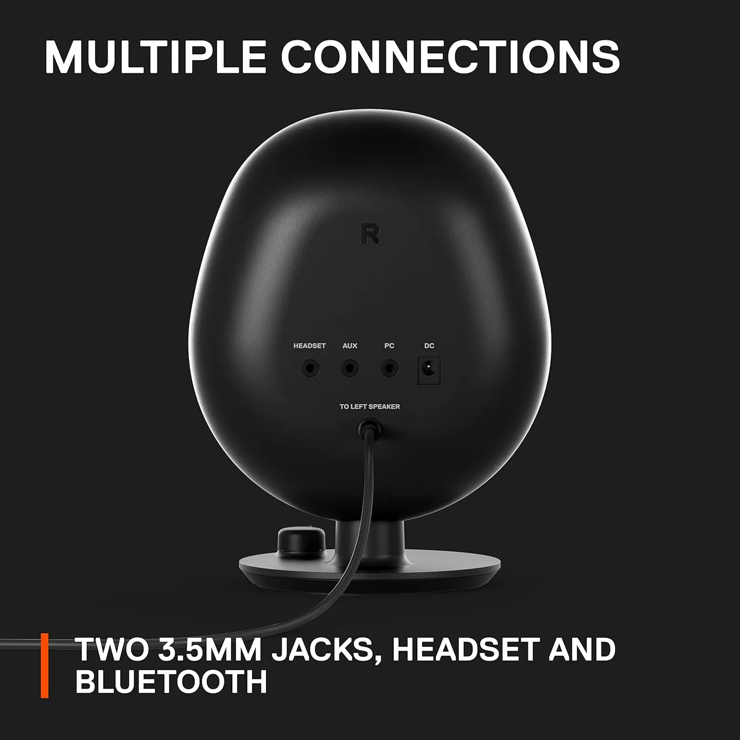 New SteelSeries Arena 3 Full-Range 2.0 Gaming Speakers  Immersive Audio  On-Speaker Controls  4" Speaker Drivers  Wired & Bluetooth  3.5mm Aux  PC, Mac, Mobile  Adjustable Stand (Refurbished)