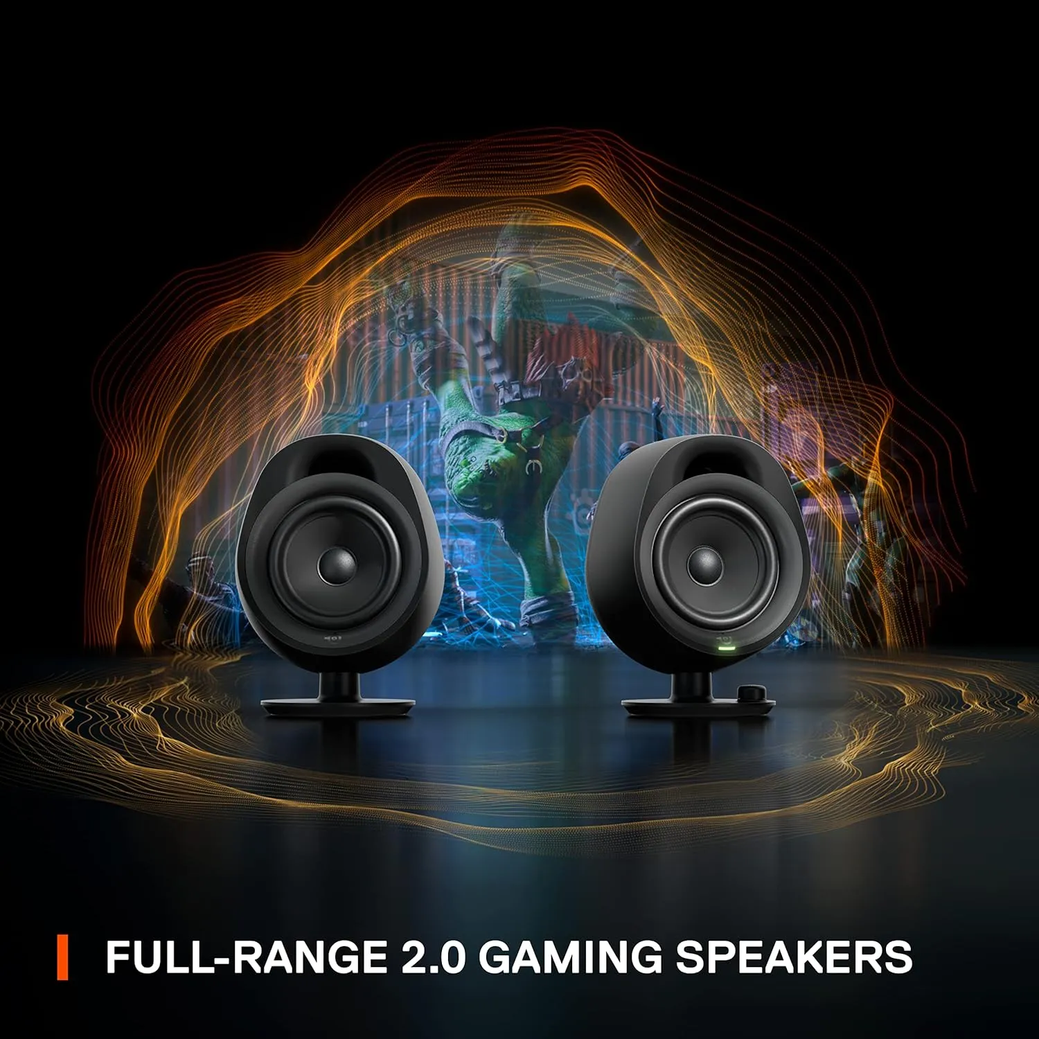 New SteelSeries Arena 3 Full-Range 2.0 Gaming Speakers  Immersive Audio  On-Speaker Controls  4" Speaker Drivers  Wired & Bluetooth  3.5mm Aux  PC, Mac, Mobile  Adjustable Stand (Refurbished)
