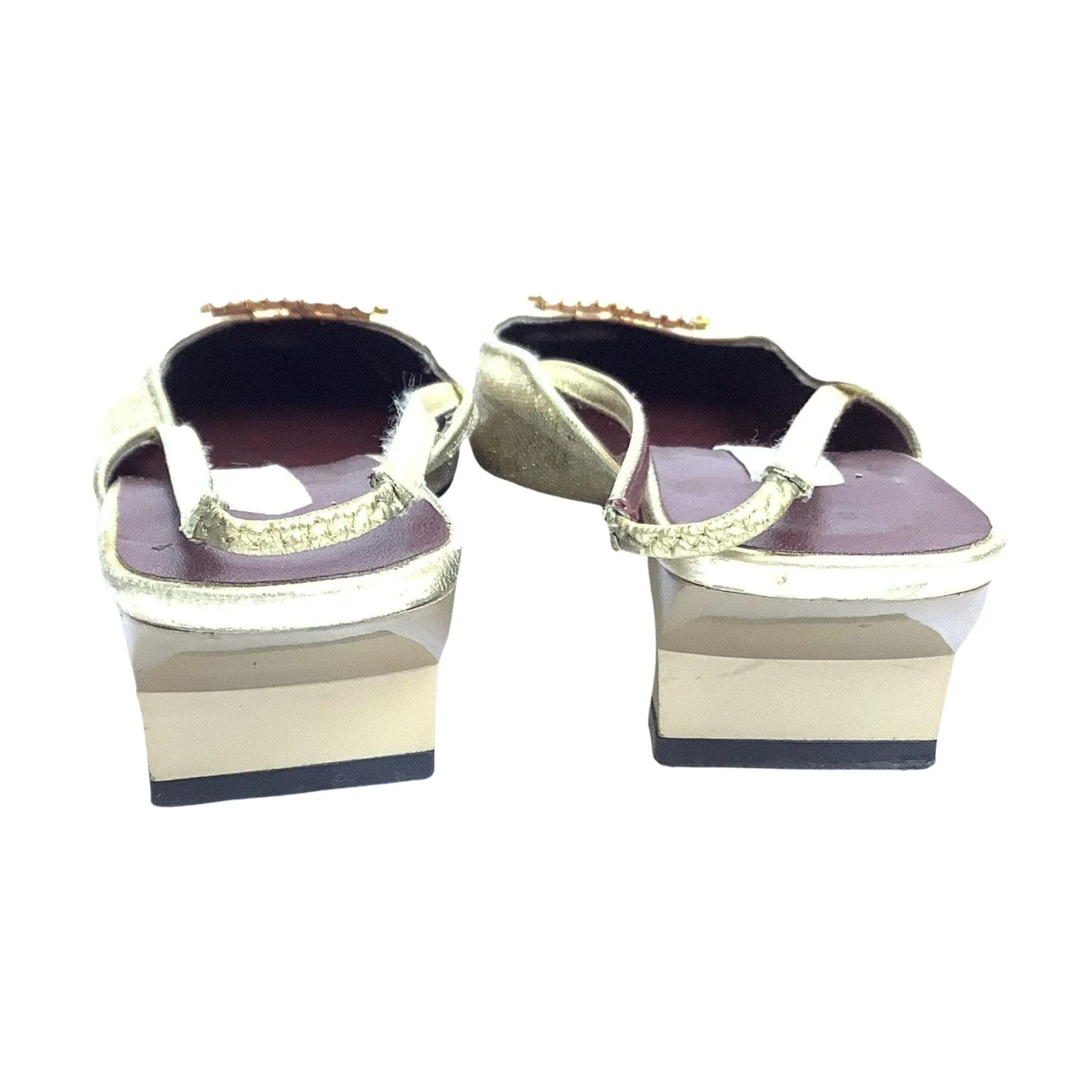 Nina Gold Mesh Slingbacks