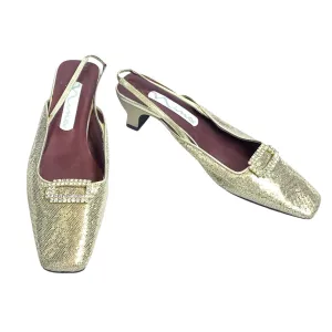 Nina Gold Mesh Slingbacks