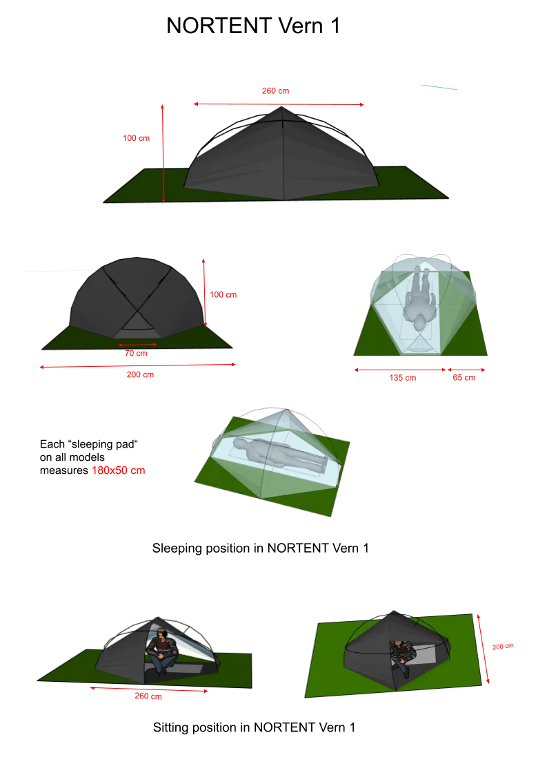 NORTENT Vern 1 Person 4 Season Backpacking Tent